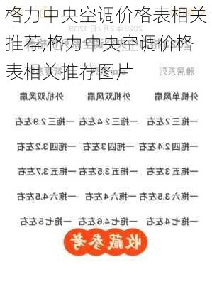 格力中央空调价格表相关推荐,格力中央空调价格表相关推荐图片