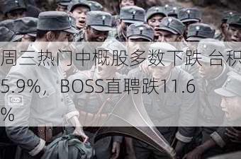 周三热门中概股多数下跌 台积电跌5.9%，BOSS直聘跌11.6%