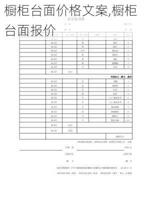 橱柜台面价格文案,橱柜台面报价