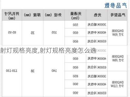 射灯规格亮度,射灯规格亮度怎么选