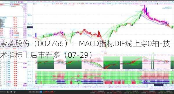 索菱股份（002766）：MACD指标DIF线上穿0轴-技术指标上后市看多（07-29）