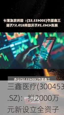 三鑫医疗(300453.SZ)：拟2000万元新设立全资子
