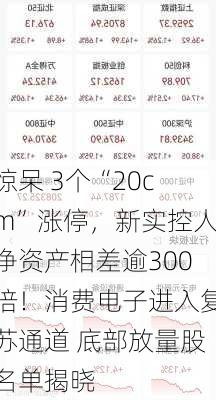 惊呆 3个“20cm”涨停，新实控人净资产相差逾300倍！消费电子进入复苏通道 底部放量股名单揭晓