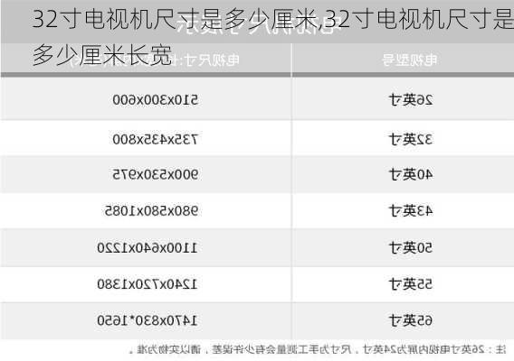 32寸电视机尺寸是多少厘米,32寸电视机尺寸是多少厘米长宽