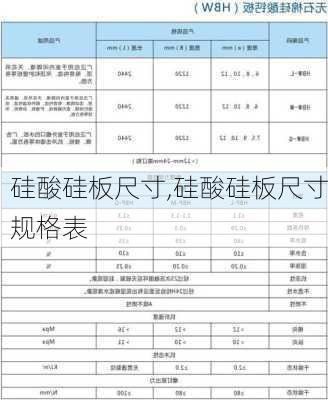 硅酸硅板尺寸,硅酸硅板尺寸规格表