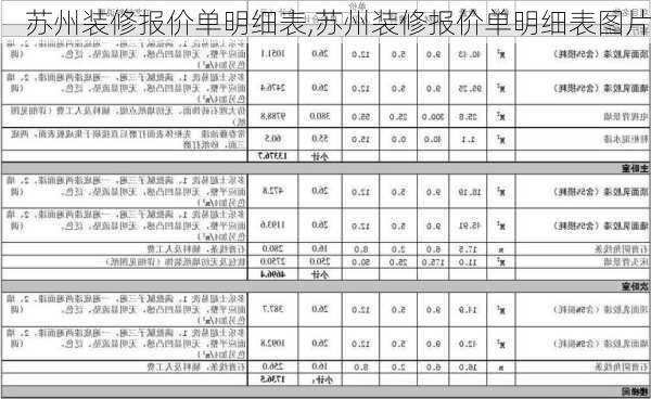 苏州装修报价单明细表,苏州装修报价单明细表图片