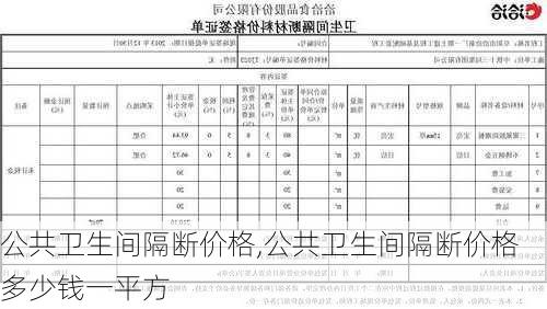 公共卫生间隔断价格,公共卫生间隔断价格多少钱一平方