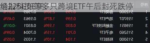 纳指科技ETF、
经225ETF等多只跨境ETF午后封死跌停