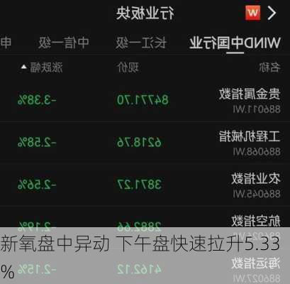 新氧盘中异动 下午盘快速拉升5.33%