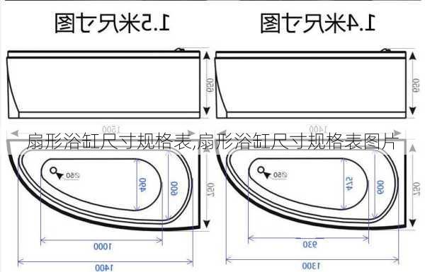 扇形浴缸尺寸规格表,扇形浴缸尺寸规格表图片