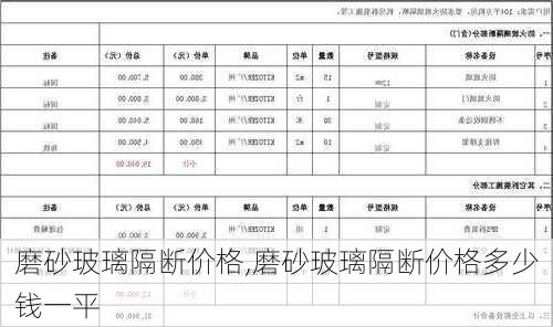 磨砂玻璃隔断价格,磨砂玻璃隔断价格多少钱一平