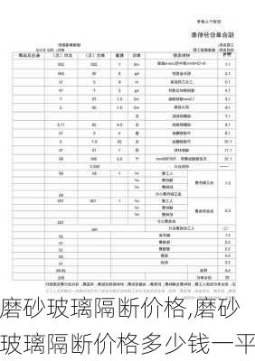 磨砂玻璃隔断价格,磨砂玻璃隔断价格多少钱一平