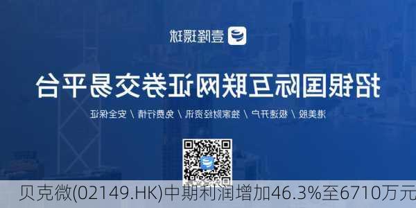 贝克微(02149.HK)中期利润增加46.3%至6710万元