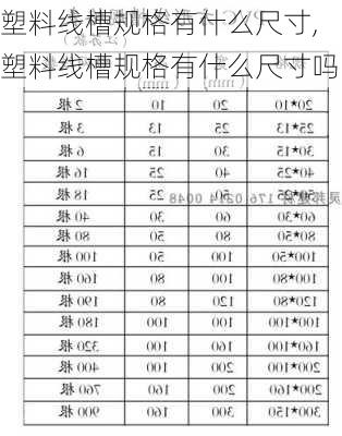 塑料线槽规格有什么尺寸,塑料线槽规格有什么尺寸吗