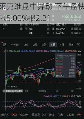 布莱克维盘中异动 下午盘快速上涨5.00%报2.21
