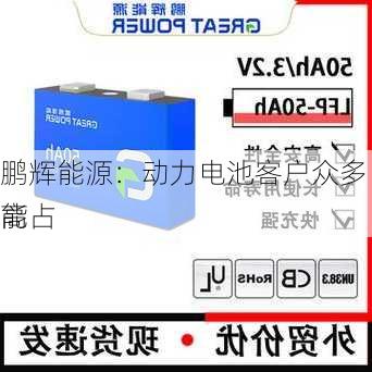 鹏辉能源：动力电池客户众多 储能占
高