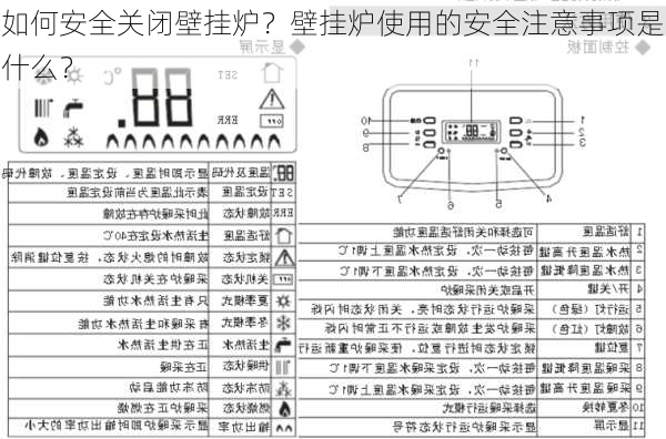 如何安全关闭壁挂炉？壁挂炉使用的安全注意事项是什么？