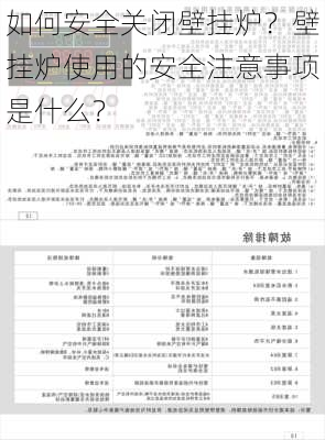 如何安全关闭壁挂炉？壁挂炉使用的安全注意事项是什么？