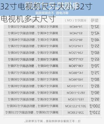 32寸电视机尺寸大小,32寸电视机多大尺寸