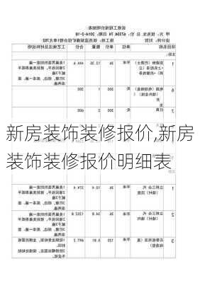 新房装饰装修报价,新房装饰装修报价明细表