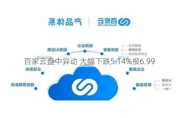 百家云盘中异动 大幅下跌5.14%报6.99
