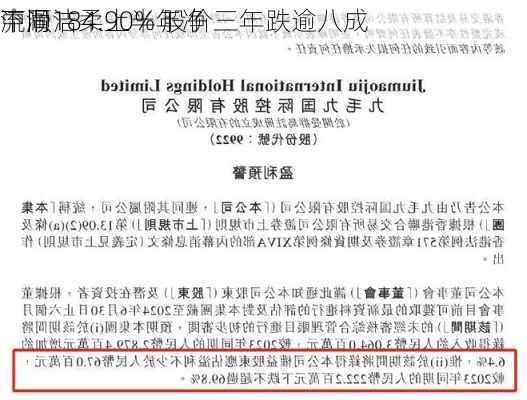 中顺洁柔上半年净
流同
下滑184.90% 股价三年跌逾八成