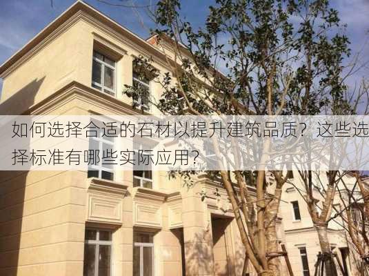 如何选择合适的石材以提升建筑品质？这些选择标准有哪些实际应用？