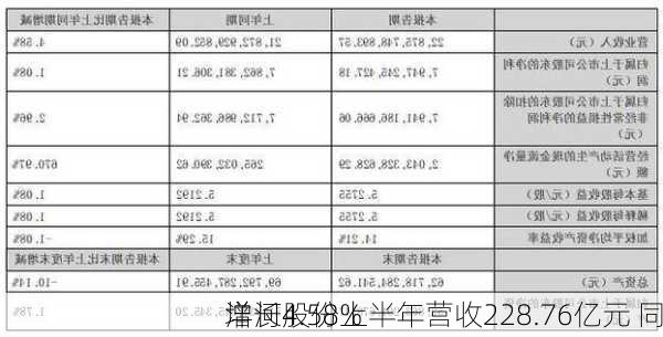 洋河股份上半年营收228.76亿元 同
增长4.58%