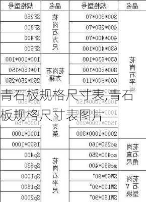 青石板规格尺寸表,青石板规格尺寸表图片