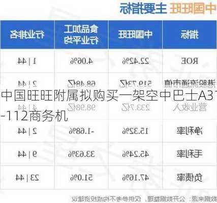 中国旺旺附属拟购买一架空中巴士A318-112商务机