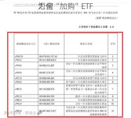 
汇金
为何“加购”ETF