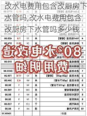 改水电费用包含改厨房下水管吗,改水电费用包含改厨房下水管吗多少钱