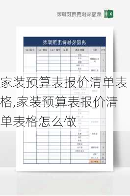 家装预算表报价清单表格,家装预算表报价清单表格怎么做