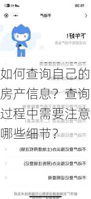 如何查询自己的房产信息？查询过程中需要注意哪些细节？