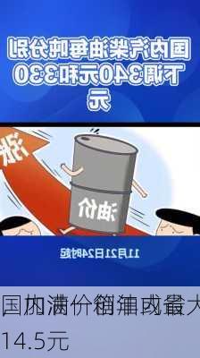 国内油价创年内最大
，加满一箱油或省14.5元