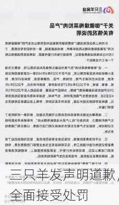 三只羊发声明道歉，全面接受处罚