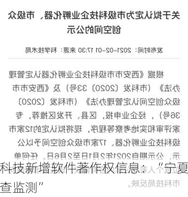 国源科技新增软件著作权信息：“宁夏自然资源
常调查监测”