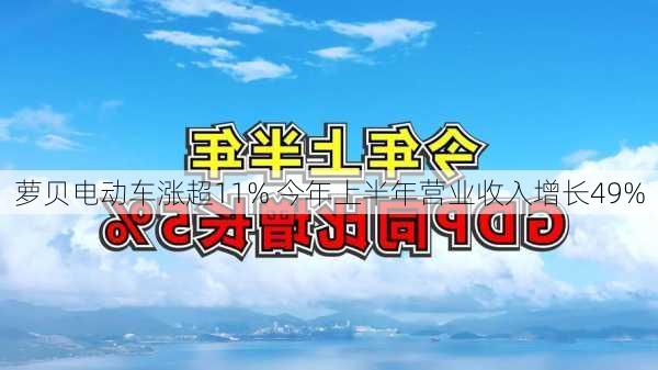 萝贝电动车涨超11% 今年上半年营业收入增长49%