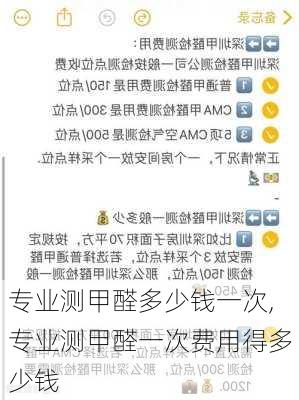 专业测甲醛多少钱一次,专业测甲醛一次费用得多少钱