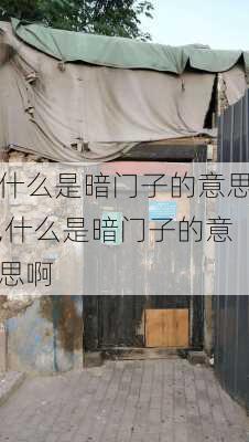 什么是暗门子的意思,什么是暗门子的意思啊