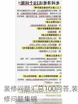 装修问题汇总100问答,装修问题集锦