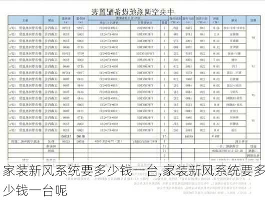 家装新风系统要多少钱一台,家装新风系统要多少钱一台呢