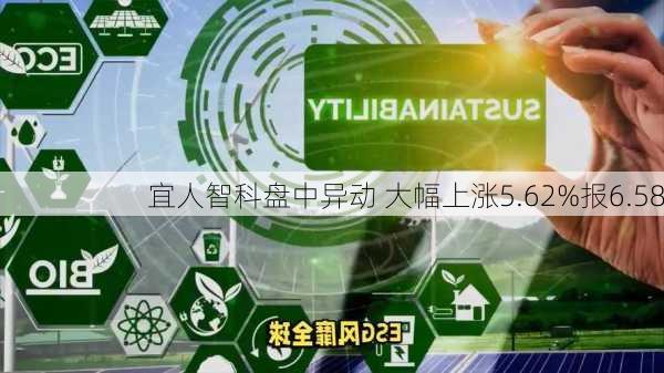 宜人智科盘中异动 大幅上涨5.62%报6.58
