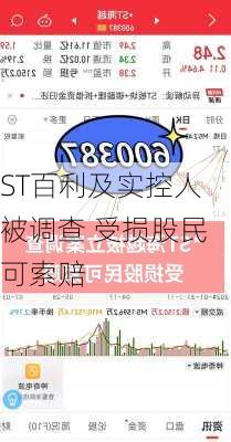 ST百利及实控人被调查 受损股民可索赔