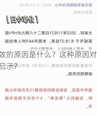 中签失效的原因是什么？这种原因对
者的决策有何启示？