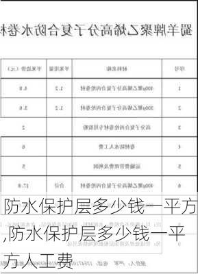 防水保护层多少钱一平方,防水保护层多少钱一平方人工费