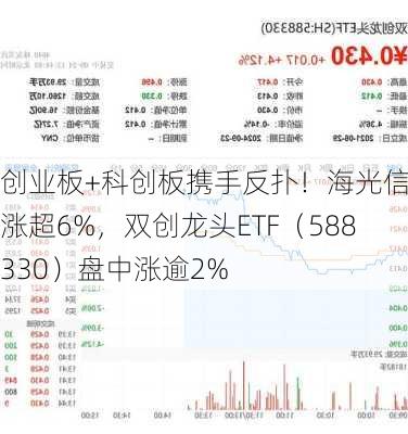 创业板+科创板携手反扑！海光信息涨超6%，双创龙头ETF（588330）盘中涨逾2%