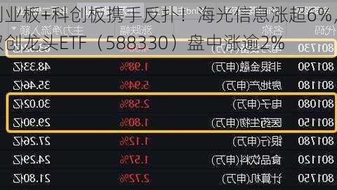 创业板+科创板携手反扑！海光信息涨超6%，双创龙头ETF（588330）盘中涨逾2%