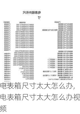 电表箱尺寸太大怎么办,电表箱尺寸太大怎么办视频