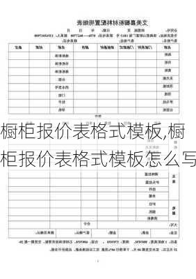 橱柜报价表格式模板,橱柜报价表格式模板怎么写